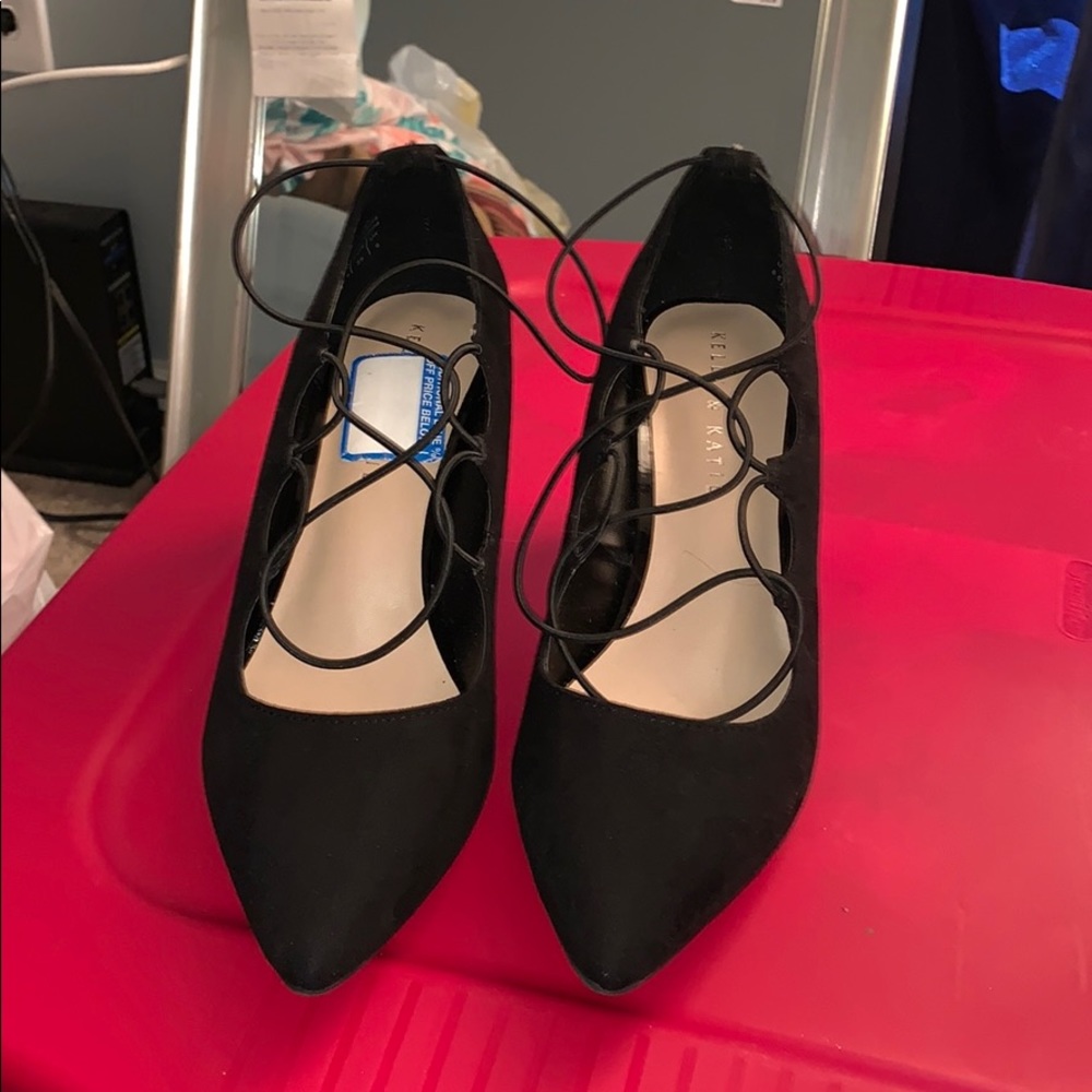 Kelly & Katie Faux Suede Wrap Around Heels